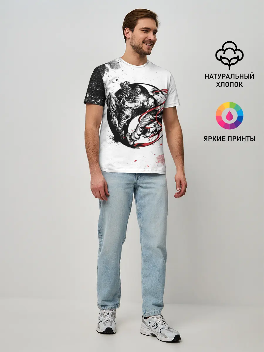 Мужская базовая футболка / Ryu vs Akuma