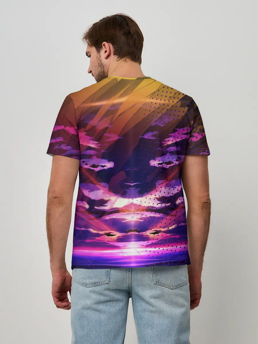 Мужская базовая футболка / Закат. Облака