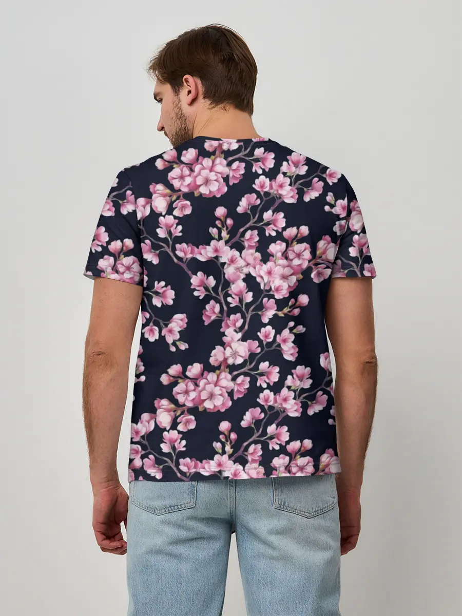 Мужская базовая футболка / Сакура