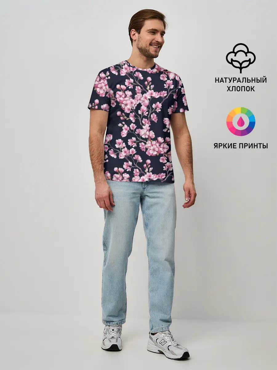 Мужская базовая футболка / Сакура