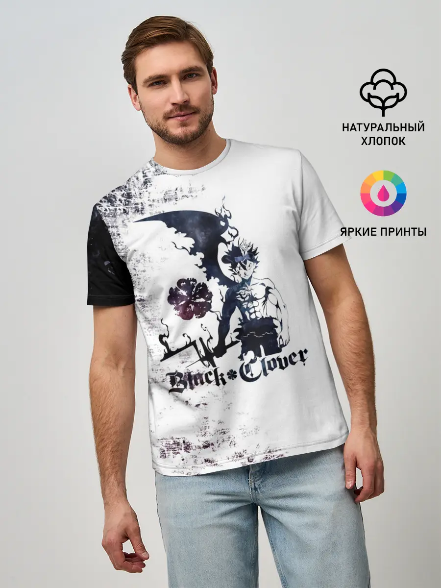 Мужская базовая футболка / Чёрный демонический Аста Либе