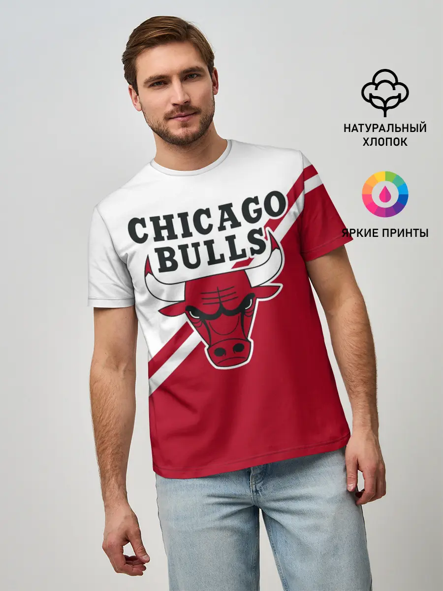 Мужская базовая футболка / Chicago Bulls Red-White