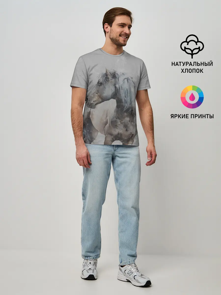 Мужская базовая футболка / лошадь