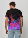 Мужская базовая футболка / ТРИ ОГНЯ / FIRE / СИНИЙ ОГОНЬ