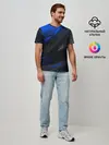 Мужская базовая футболка / Blue and Black