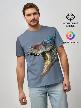 Мужская базовая футболка / Хищный динозавр | Dino
