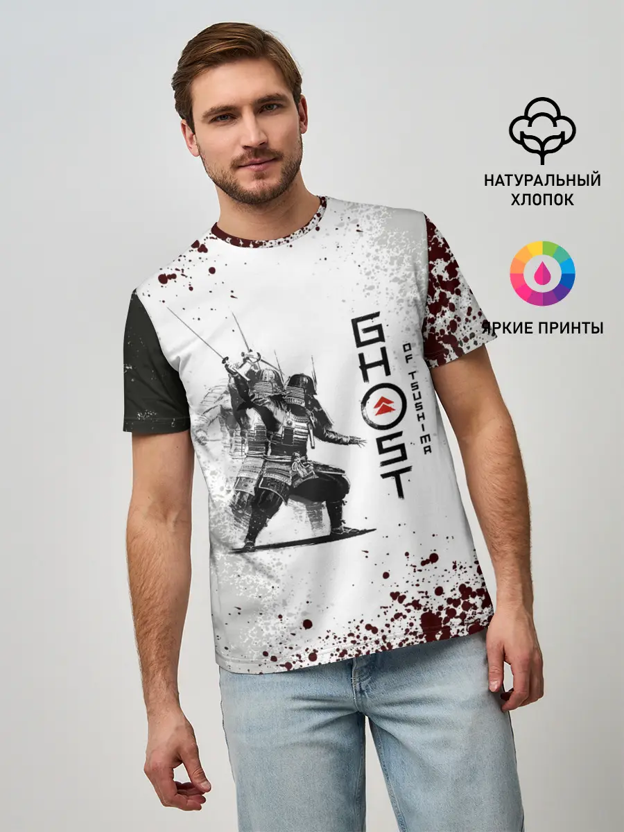 Мужская базовая футболка / Ghost of Tsushim | Призрак Цусима