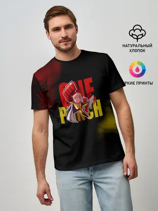 Мужская базовая футболка / Один удар Сайтамы