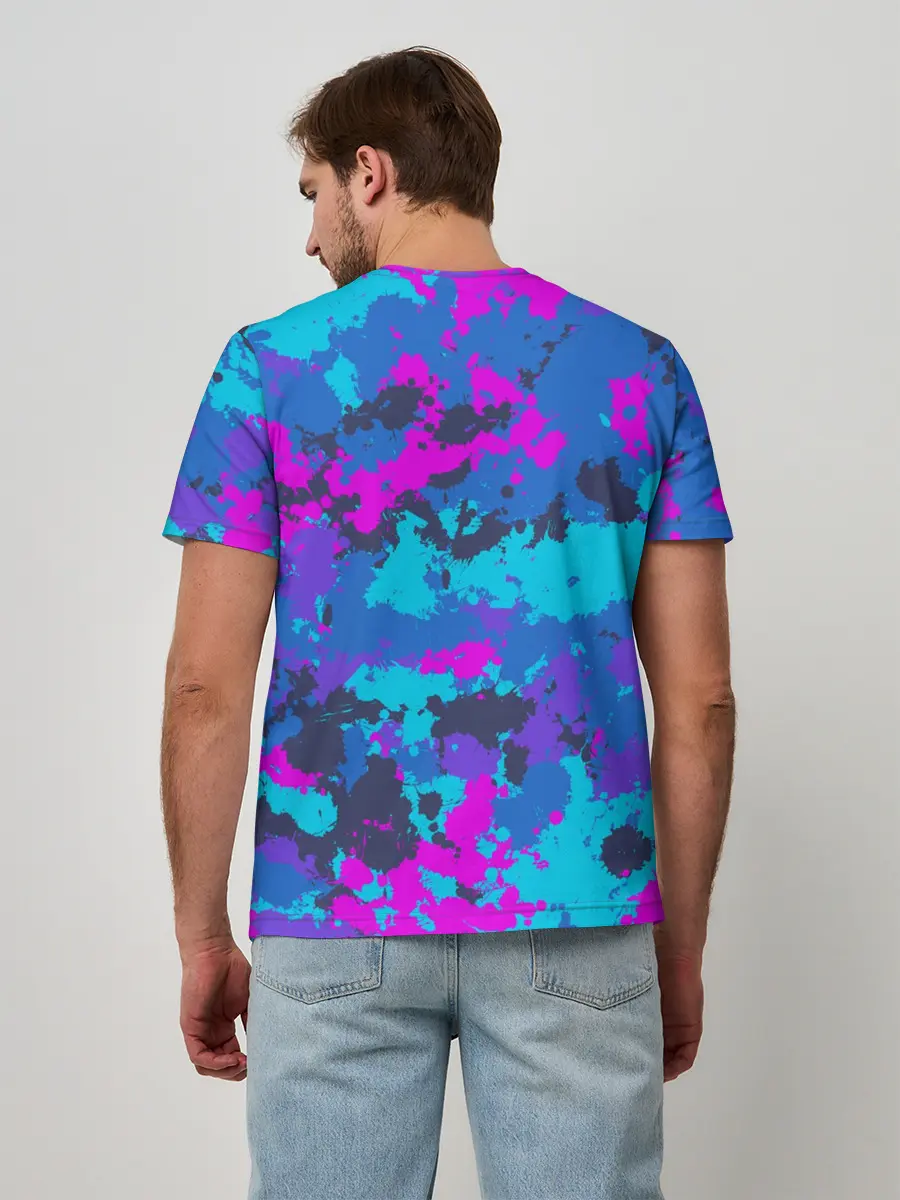 Мужская базовая футболка / Неоновые краски