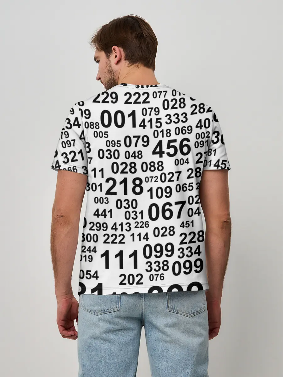 Мужская базовая футболка / ИГРА В КАЛЬМАРА, ЧИСЛА ИГРОКОВ