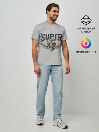 Мужская базовая футболка / Супер движок