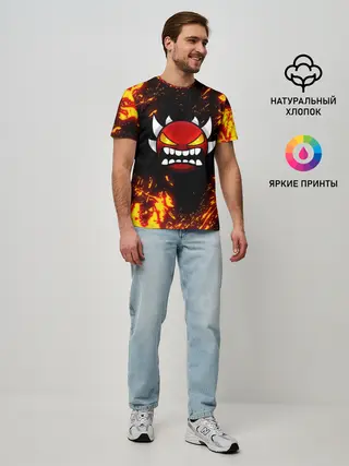 Мужская базовая футболка / Geometry Dash | Demon