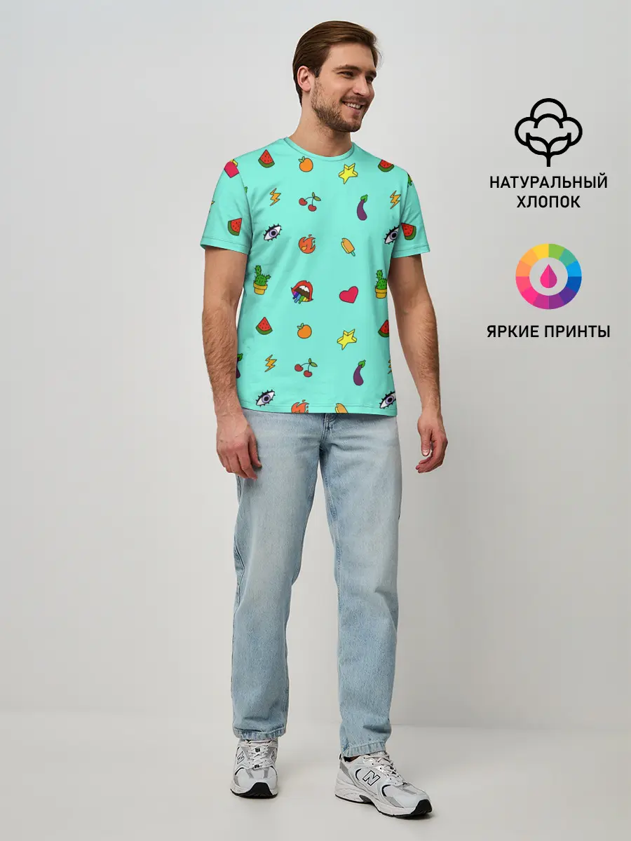 Мужская базовая футболка / Смайлики - Эмодзи