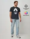 Мужская базовая футболка / RENAULT РЕНО 3Д ГЕОМЕТРИЯ 3D