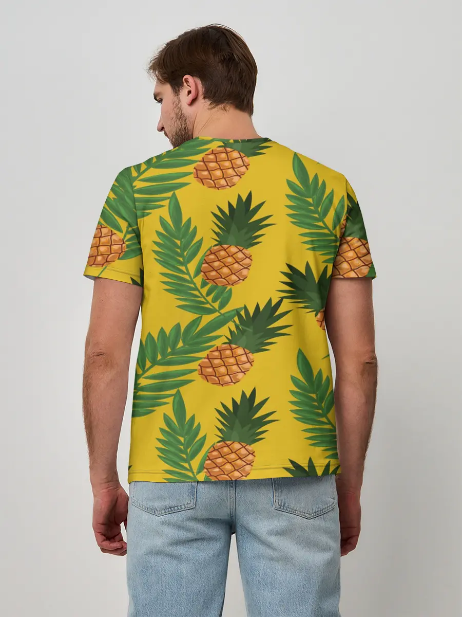 Мужская базовая футболка / Ананасы
