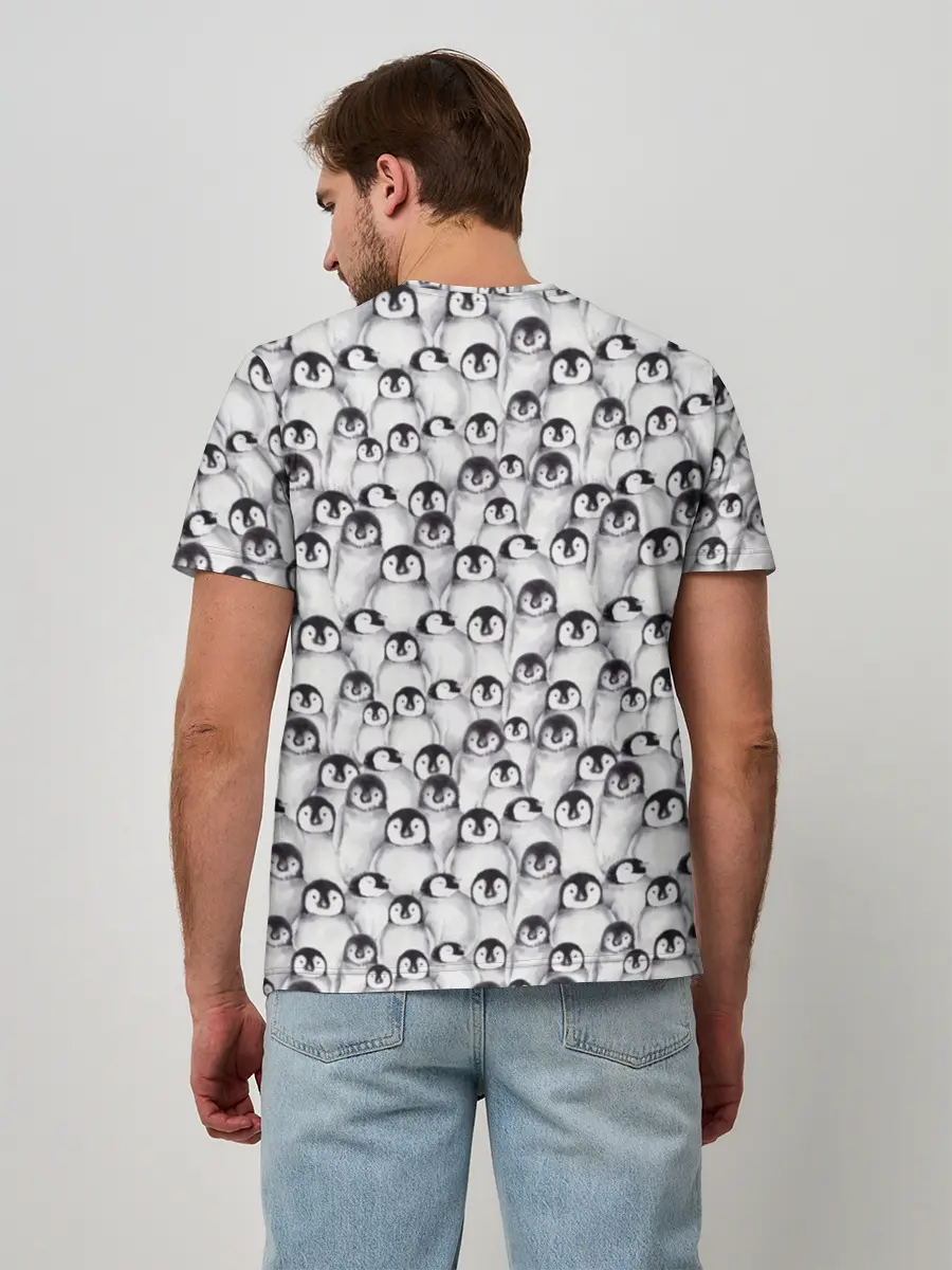 Мужская базовая футболка / Пингвинчики