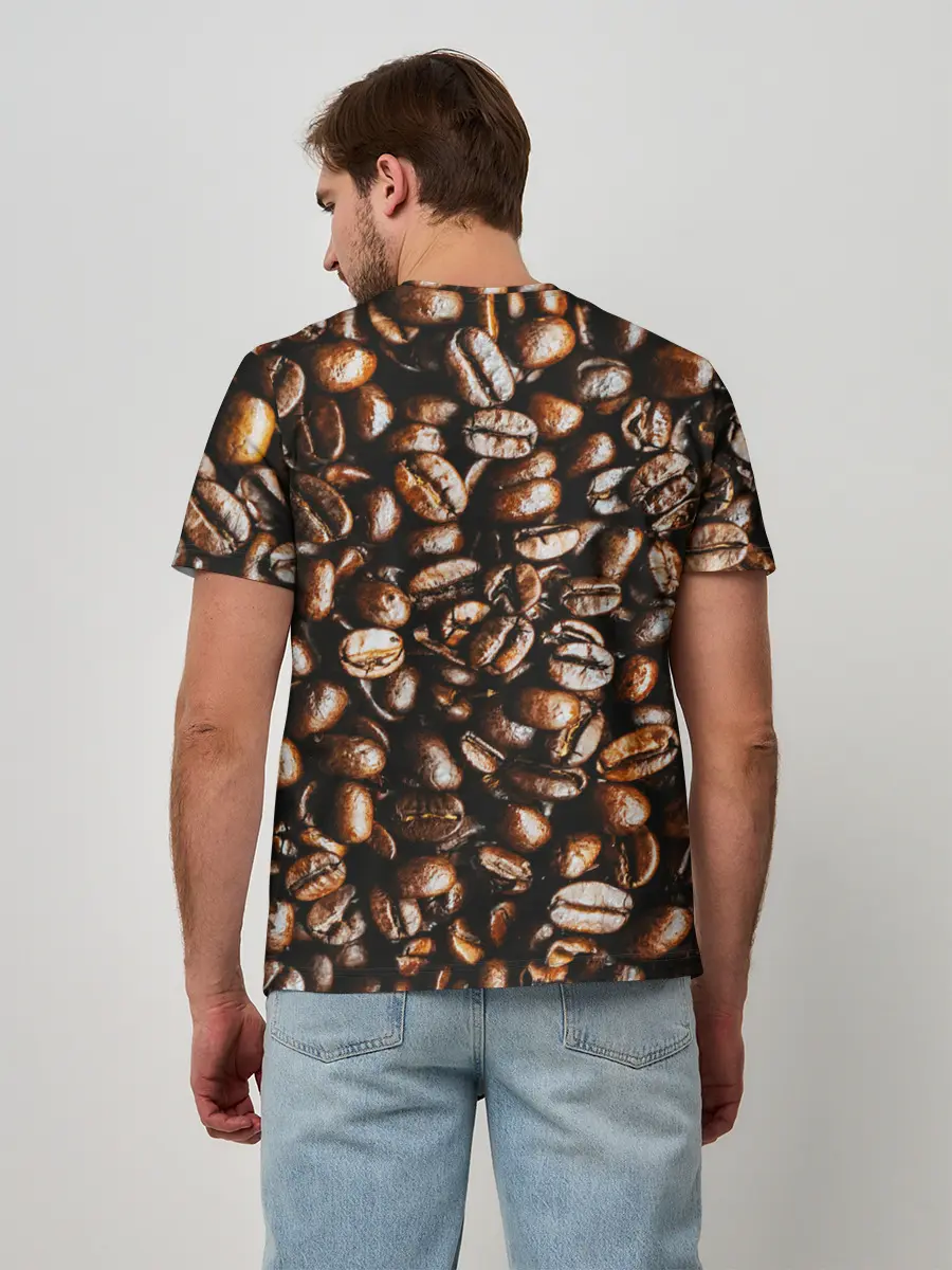 Мужская базовая футболка / Зерна Кофе