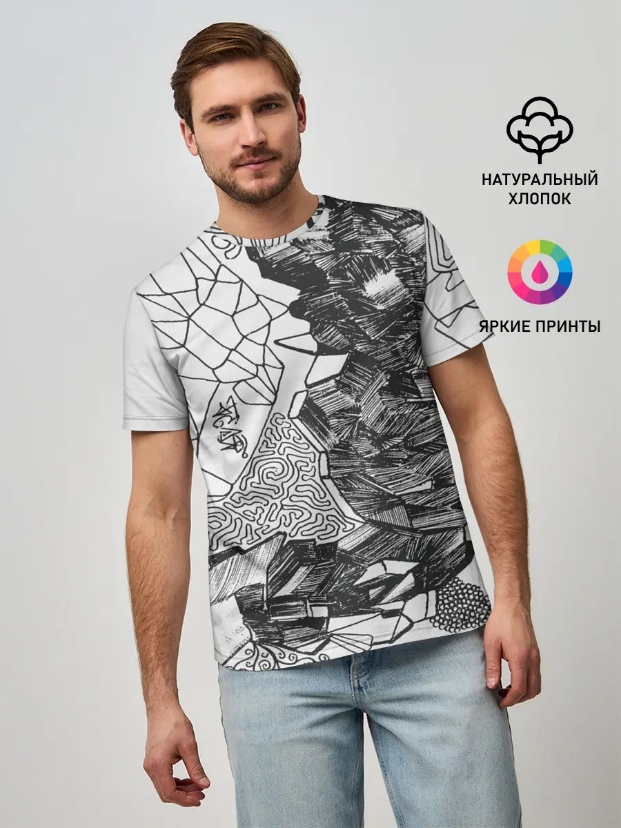Мужская базовая футболка / Структурная мозайка