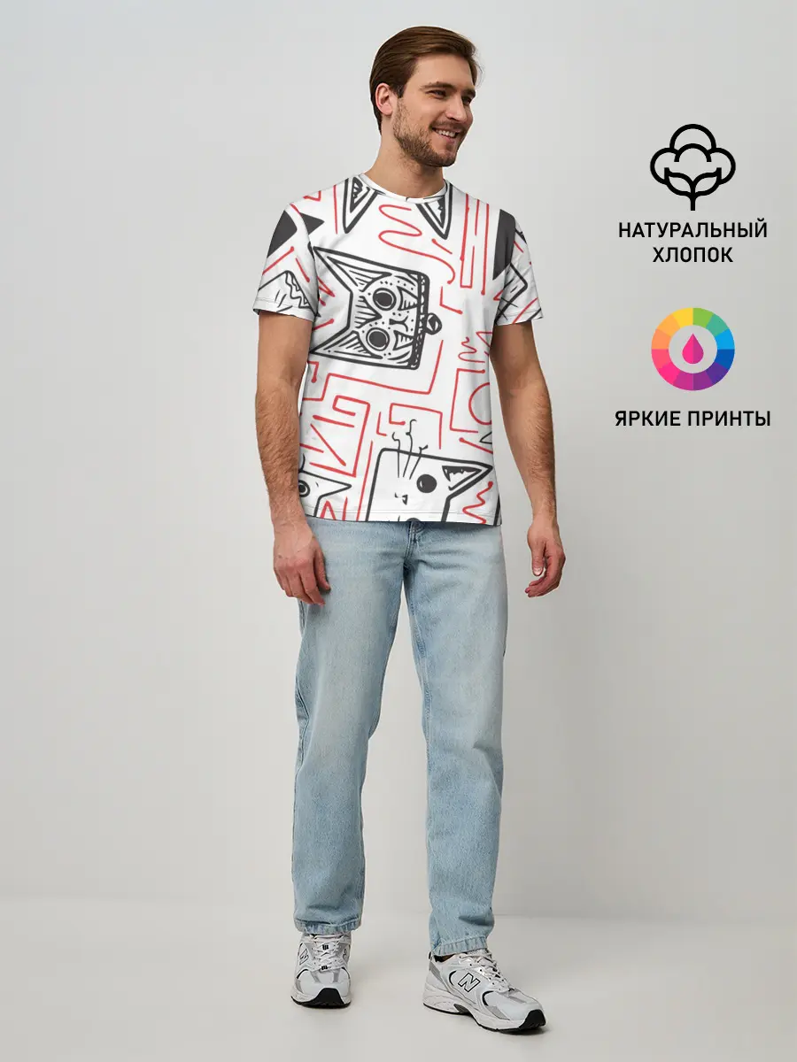 Мужская базовая футболка / Cats