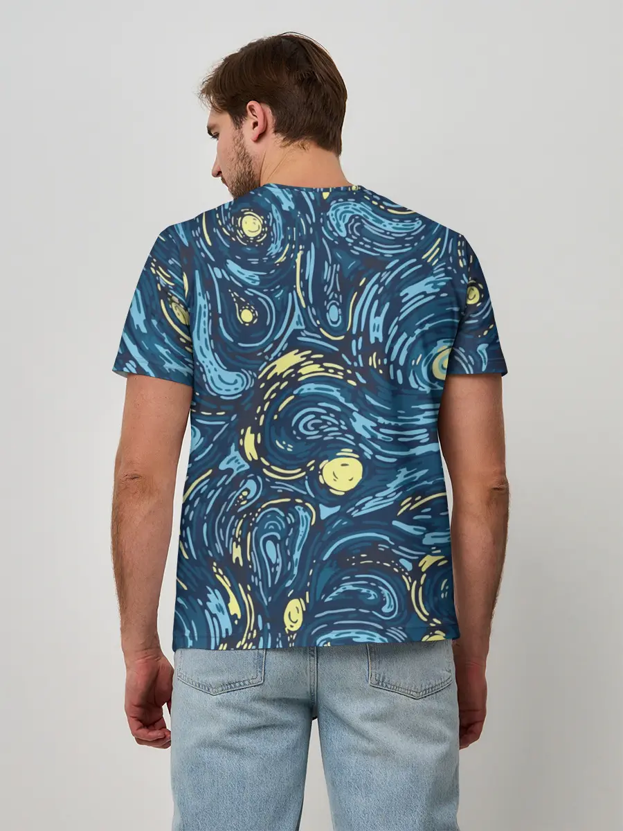 Мужская базовая футболка / Ван Гог. Звездная Ночь