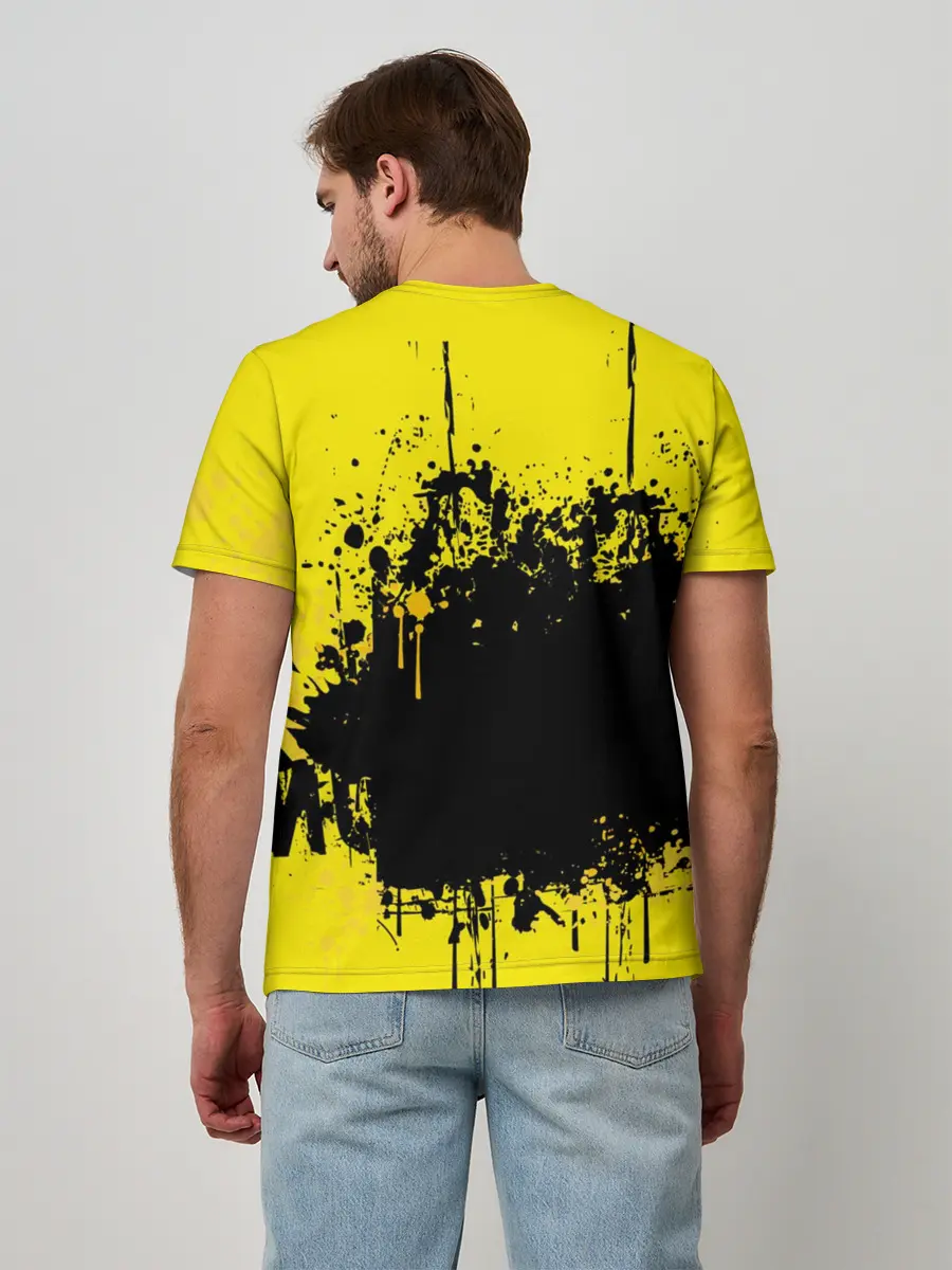 Мужская базовая футболка / веселое яйцо на черном фоне