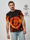 Мужская базовая футболка / BITCOIN / БИТКОИН / ОГОНЬ
