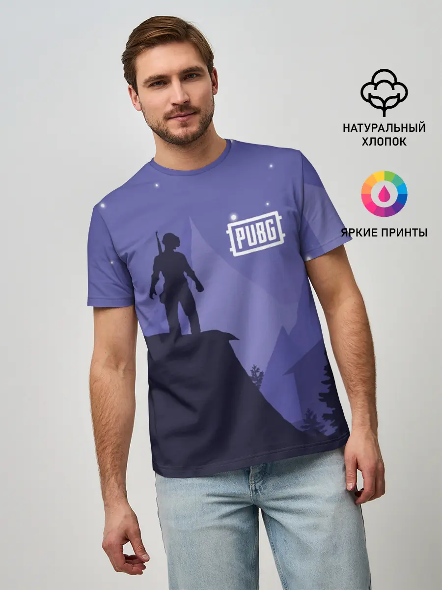 Мужская базовая футболка / Ночной PUBG