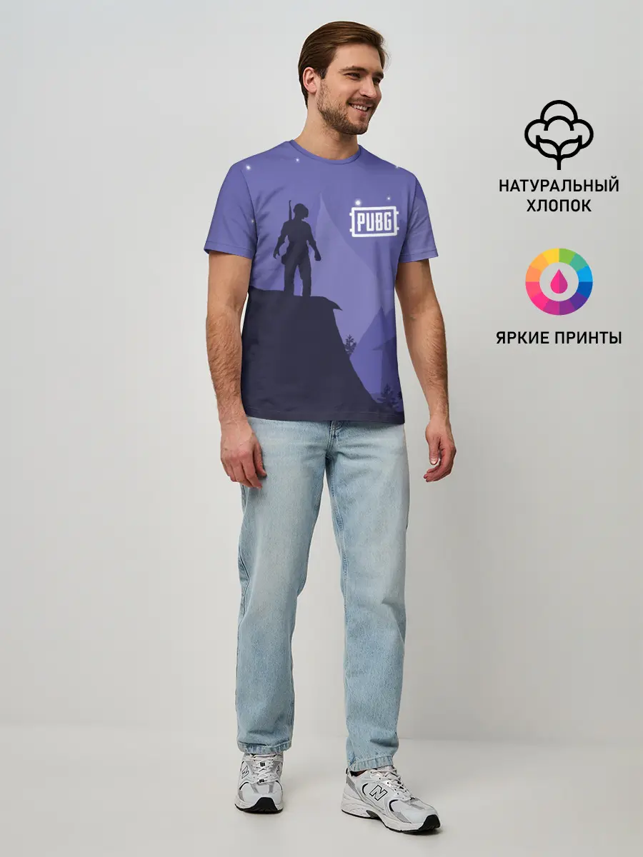 Мужская базовая футболка / Ночной PUBG