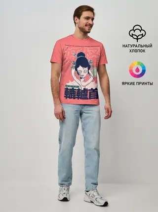 Мужская базовая футболка / Anime Rokurokubi Demon Yokai