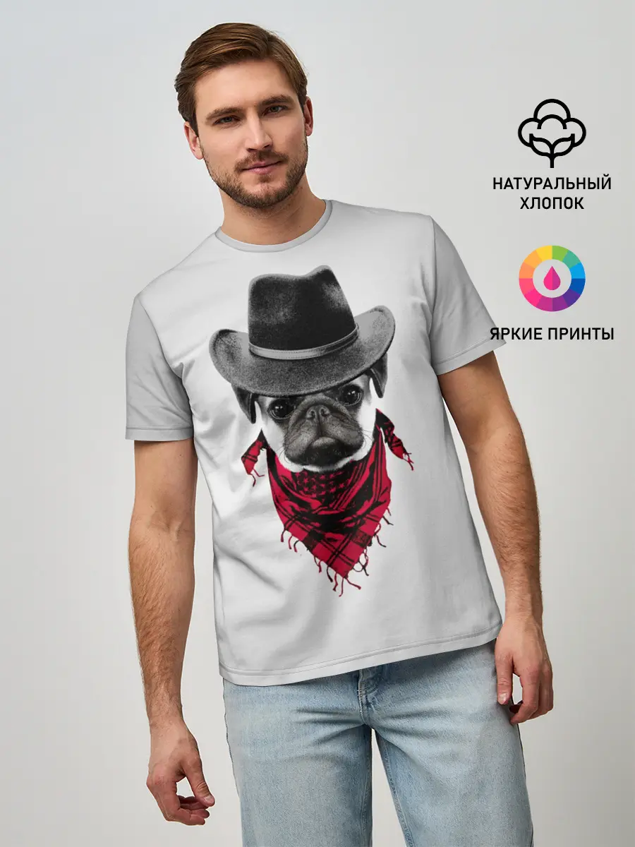 Мужская базовая футболка / Мопс