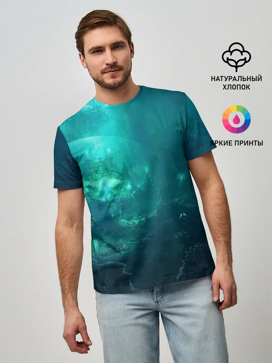 Мужская базовая футболка / Дно морское