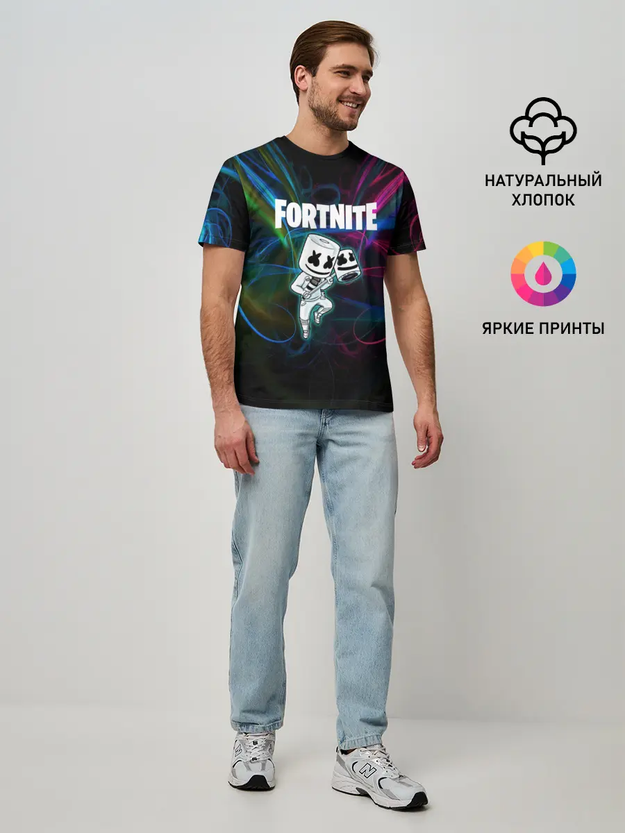Мужская базовая футболка / Fortnite x Marshmallow.