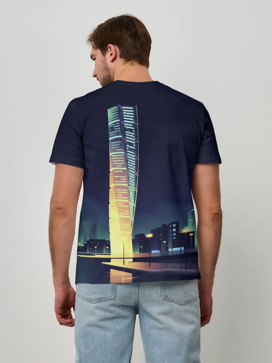Мужская базовая футболка / Ночной Город