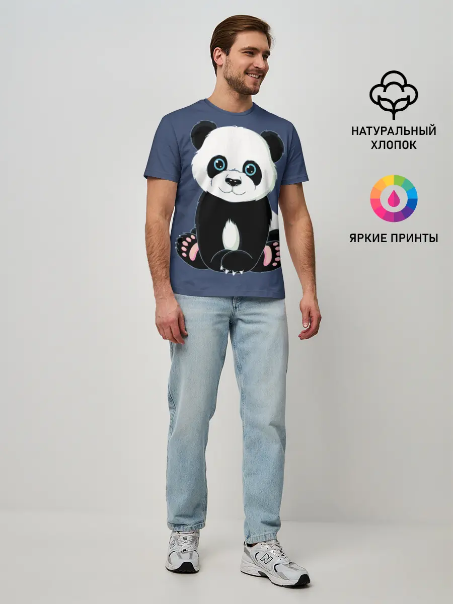 Мужская базовая футболка / Милая Панда