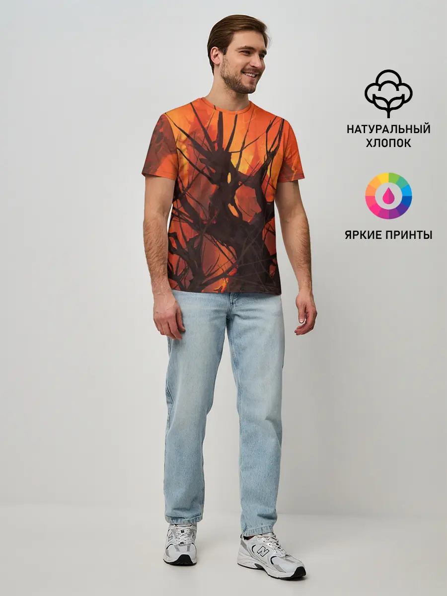 Мужская базовая футболка / ДРЕВО ХАОС 3D