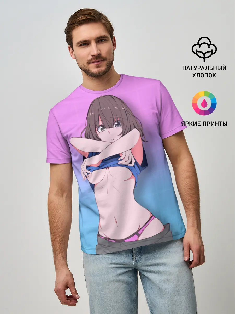 Мужская базовая футболка / Anime girl with sword