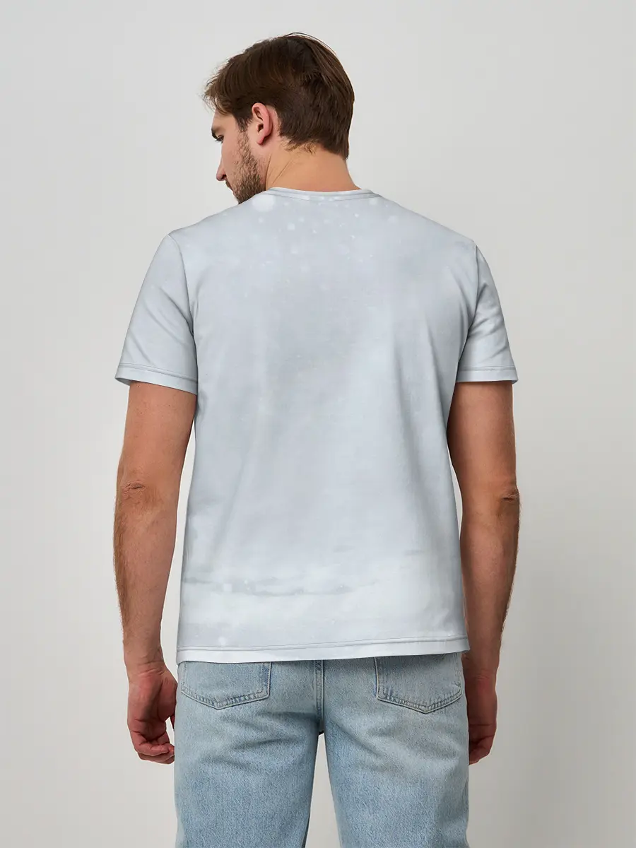 Мужская базовая футболка / Зимняя лисичка