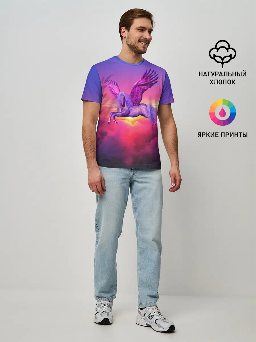 Мужская базовая футболка / Dusk Sky Horse