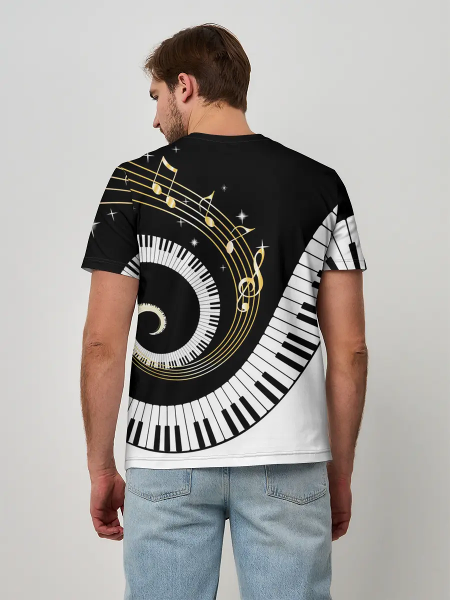 Мужская базовая футболка / МУЗЫКАЛЬНЫЙ УЗОР