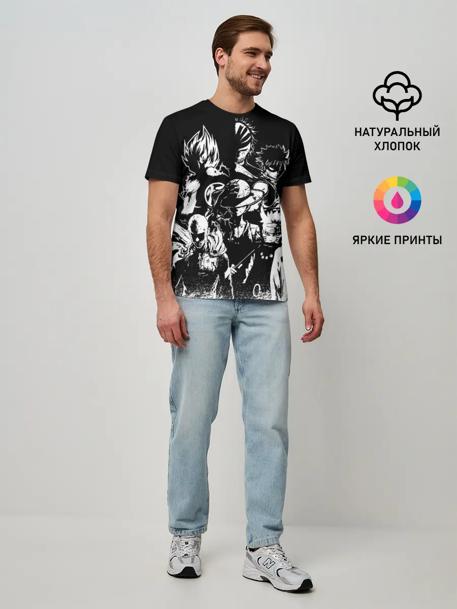 Мужская базовая футболка / ГЛАВНЫЕ ГЕРОИ АНИМЕ