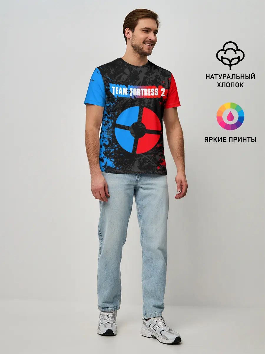 Мужская базовая футболка / TEAM FORTRESS 2 RED VS BLUE