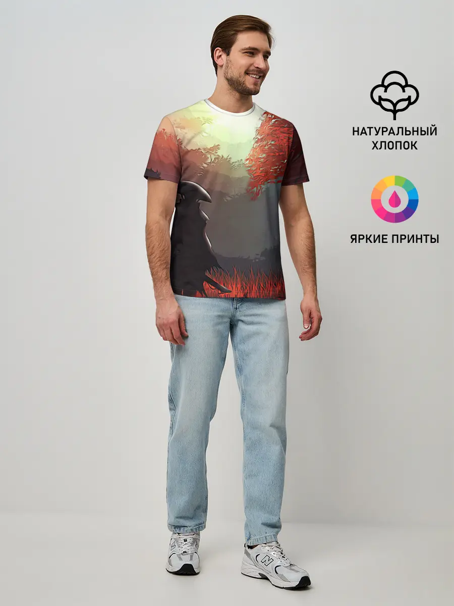 Мужская базовая футболка / Самурай