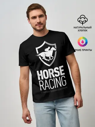 Мужская базовая футболка / Horse racing