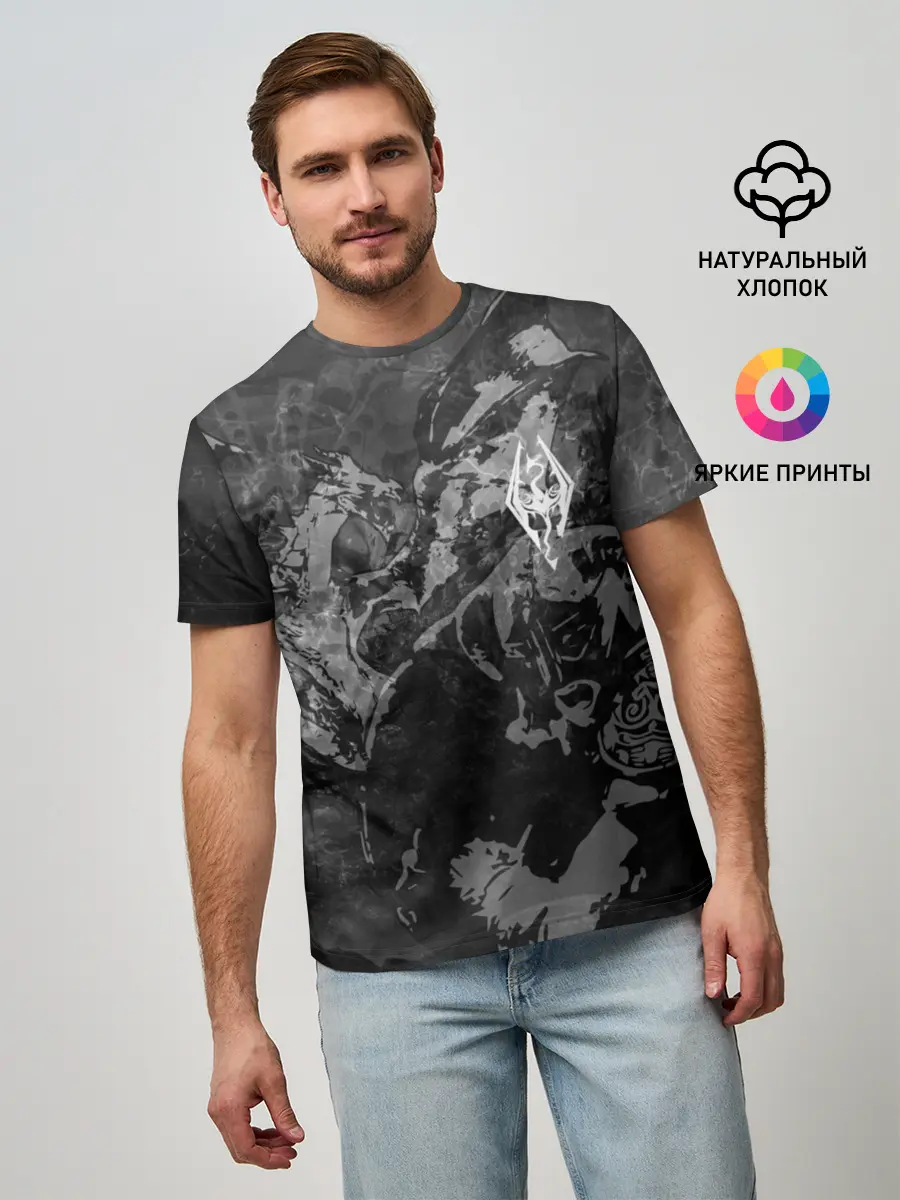Мужская базовая футболка / Battle with the dragon / TES