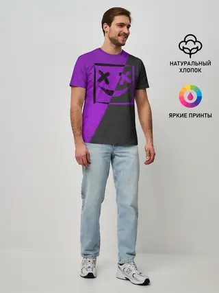 Мужская базовая футболка / Purple Smile
