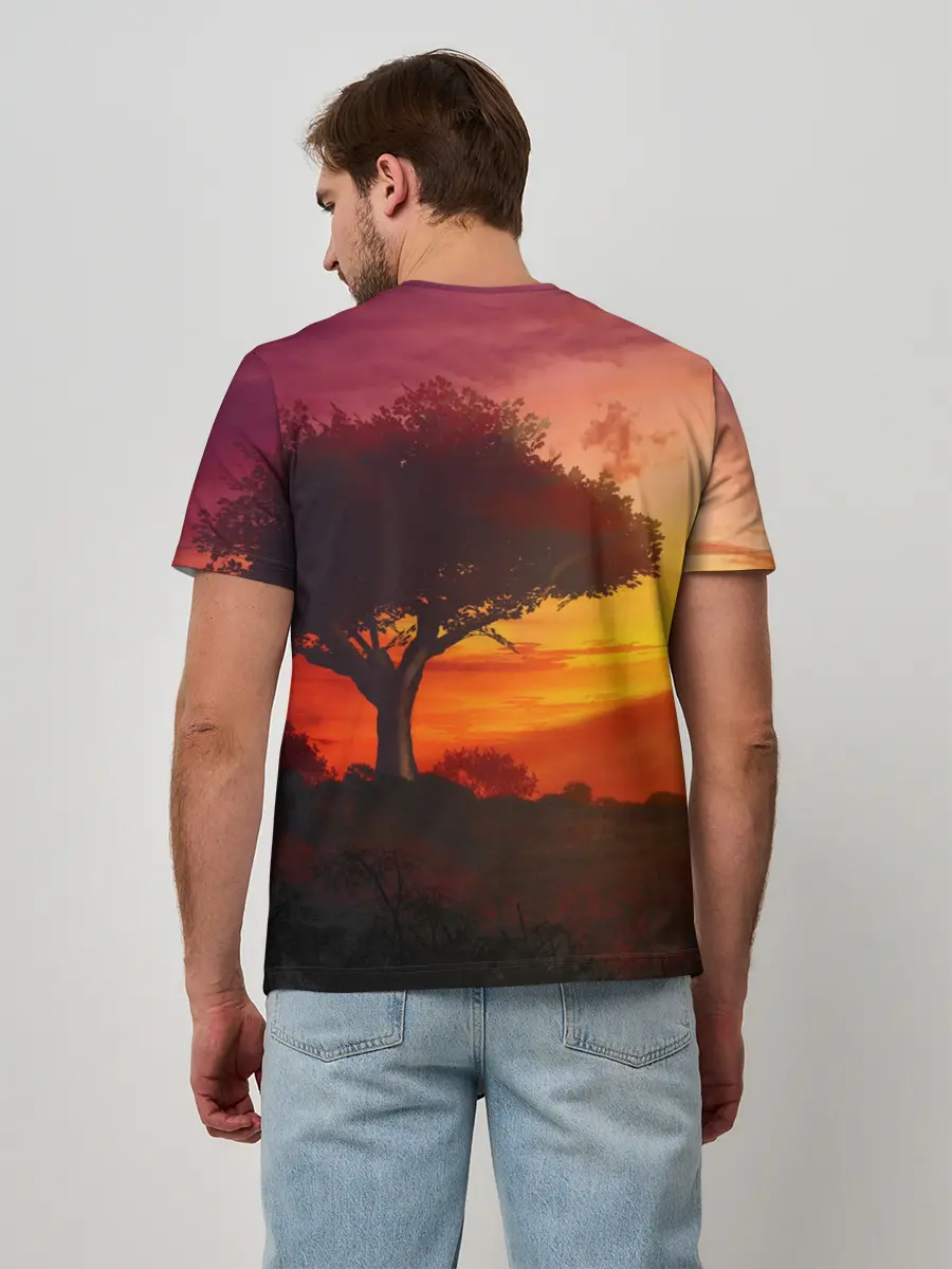 Мужская базовая футболка / СОЛНЦЕ НАД АФРИКОЙ