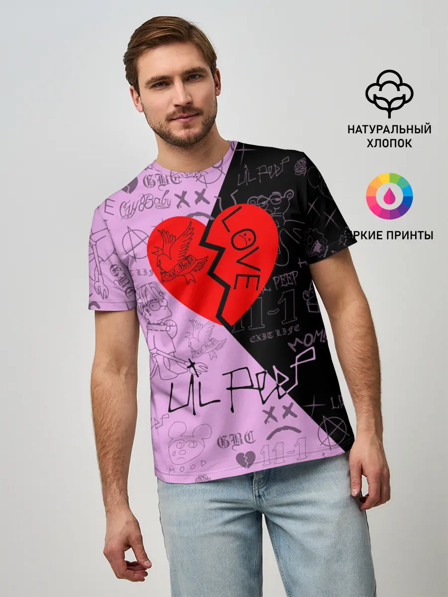Мужская базовая футболка / LIL PEEP.