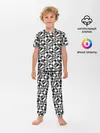 Детская пижама с брюками / Черно-белый абстрактный узор