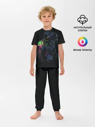 Детская пижама с брюками / Медуза и космонавт