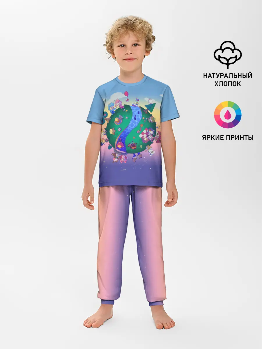 Детская пижама с брюками / Animal crossing world